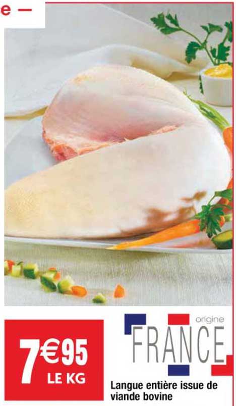 langue entière issue de viande bovine