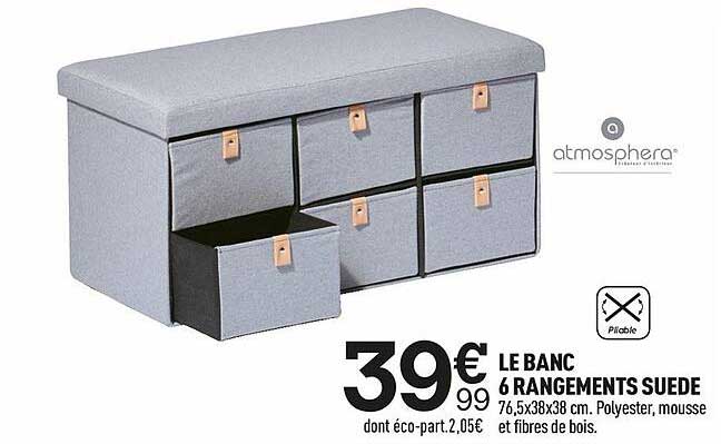 le banc 6 rangements suède