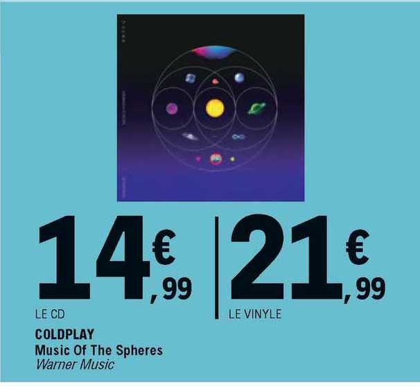 le cd coldplay music of the spheres , le vinyle