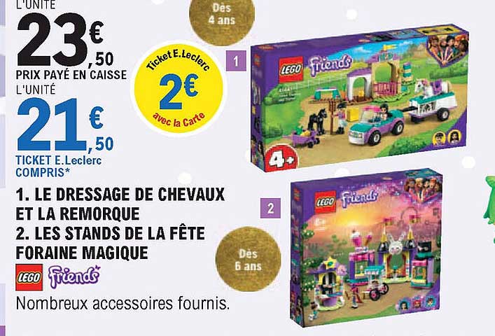 Le Dressage De Chevaux Et La Remorque, Les Stands De La Fête Foraine Magique Lego Friends