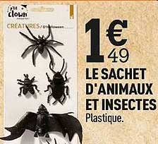 le sachet d'animaux et insectes