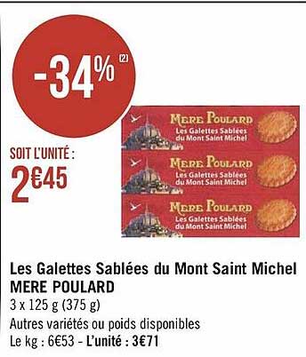 les galettes sablées du mont saint michel mère poulard