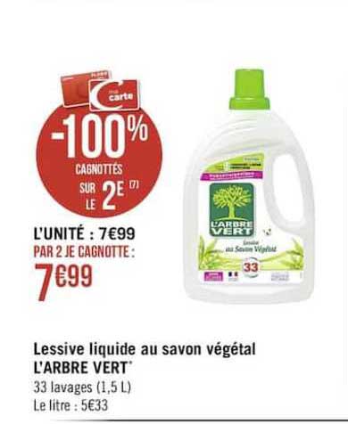 lessive liquide au savon végétal l'arbre vert