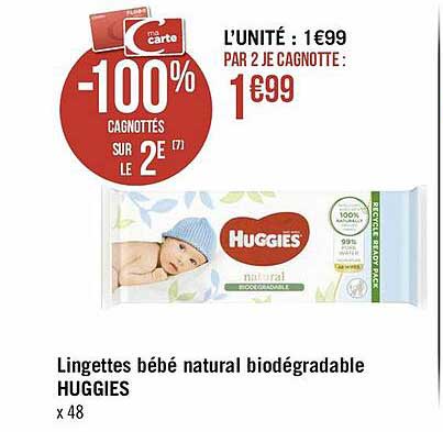 lingettes bébé natural biodégradable huggies
