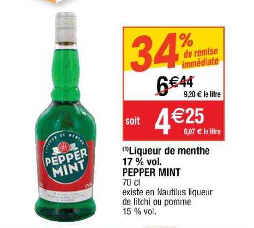liqueur de menthe 17% vol. pepper mint