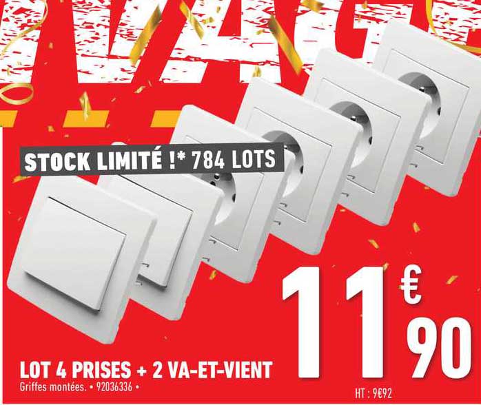 lot 4 prises + 2 va-et-vient