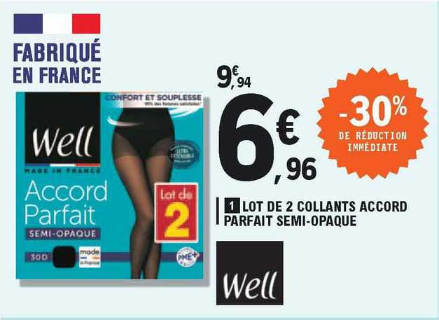 lot de 2 collants accord parfait semi-opaque well