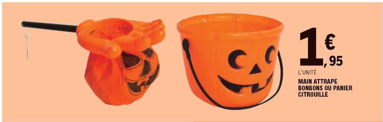 main attrape bonbons ou panier citrouille