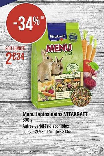 Menu Lapins Nains Vitakraft