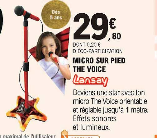 micro sur pied the voice lansay