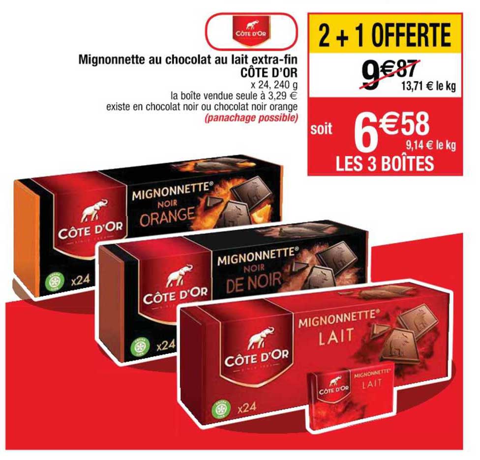 Mignonnette Au Chocolat Au Lait Extra-fin Côte D'or