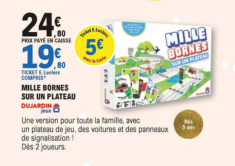 mille bornes sur un plateau