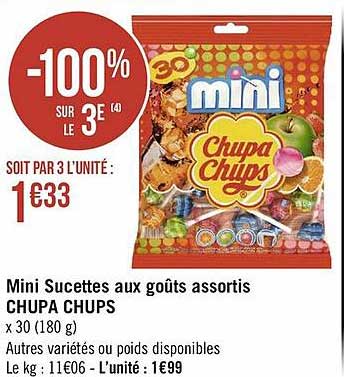 Mini Sucettes Aux Goût Assortis Chupa Chups