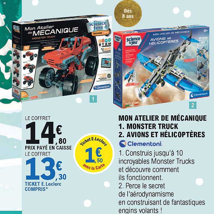 mon atelier de mécanique : monster truck, avions et hélicoptères clementoni