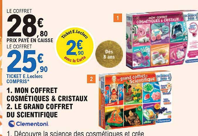 mon coffret cosmétiques & cristaux, le grand coffret du scientifique clementoni