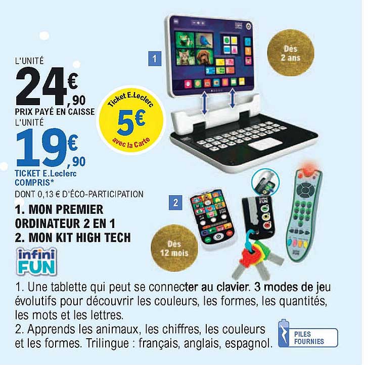 mon premier ordinateur 2 en 1, mon kit high tech infini fun