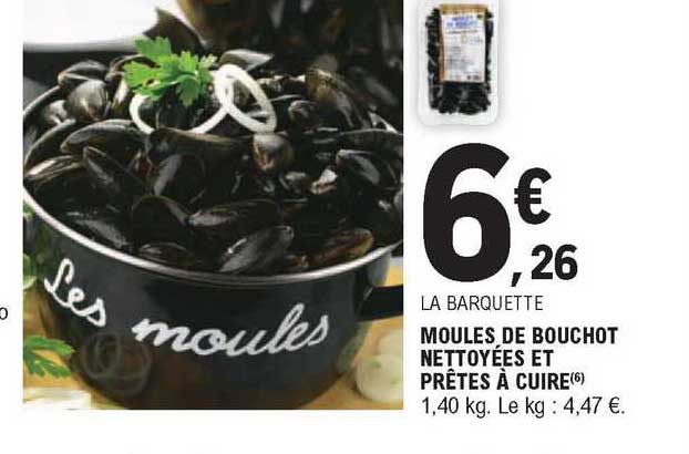 moules de bouchot nettoyées et prêtes à cuire