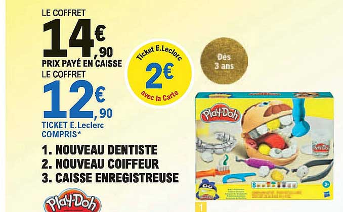 nouveau dentiste, nouveau coiffeur, caisse enregistreuse play-doh
