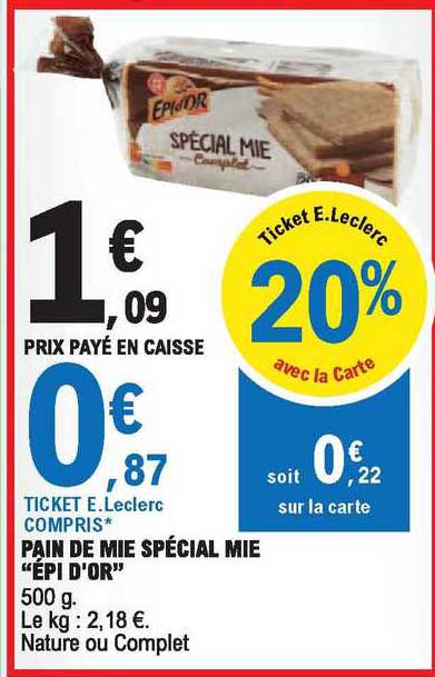 pain de mie spécial mie "épi d'or"