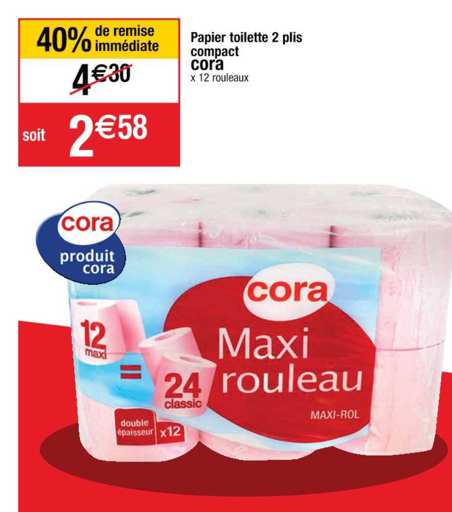papier toilette 2 plis compact cora
