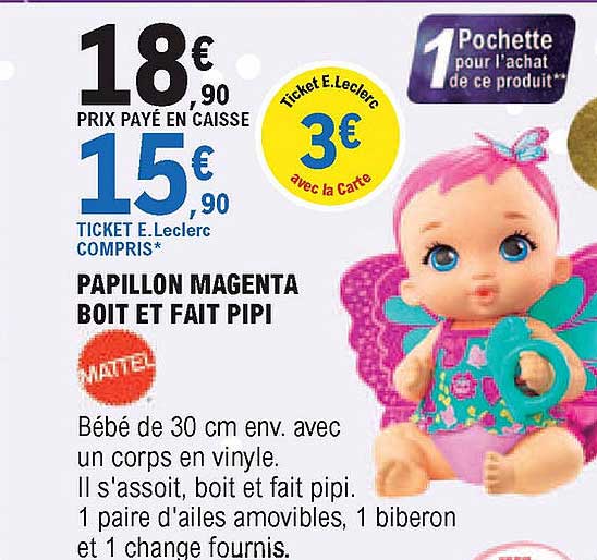 Papillon Magenta Boit Et Fait Pipi