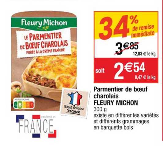 parmentier de bœuf charolais fleury michon