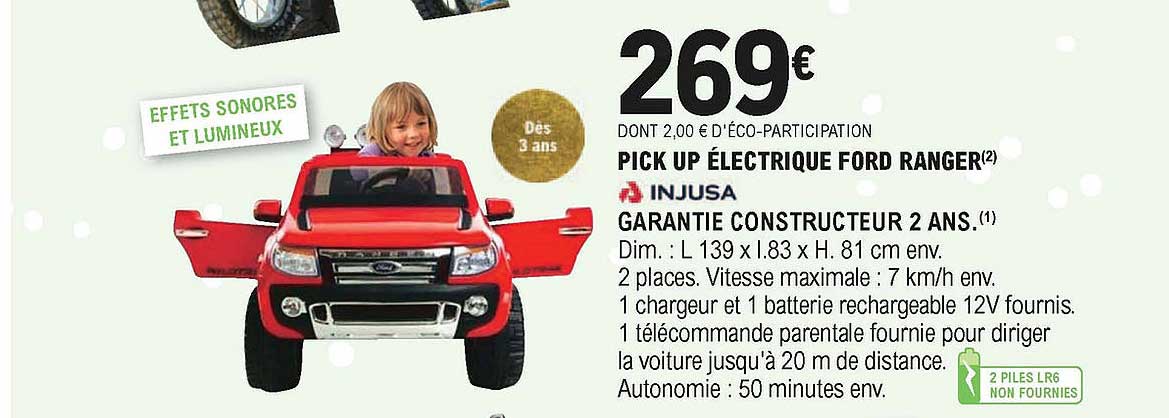 pick up électrique ford ranger injusa