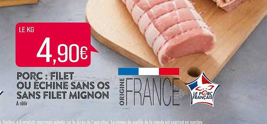 Porc : Filet Ou échine Sans Os Sans Filet Mignon