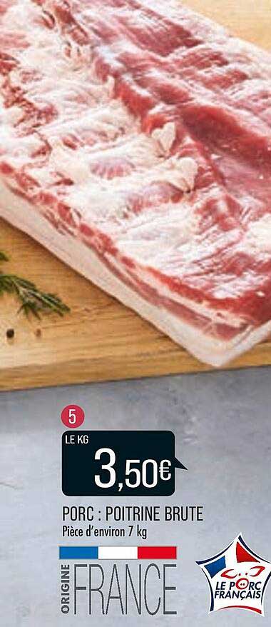 Porc : Poitrine Brute