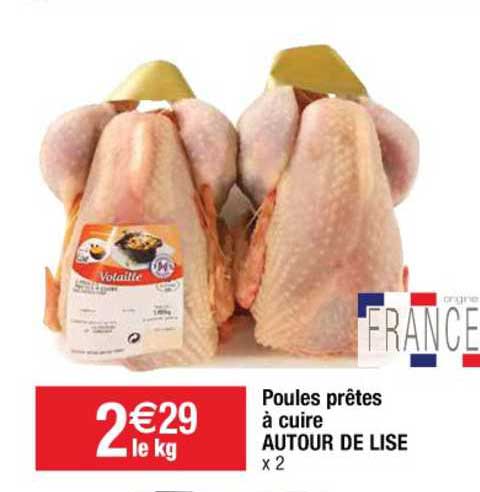 poules prêtes à cuire autour de lise