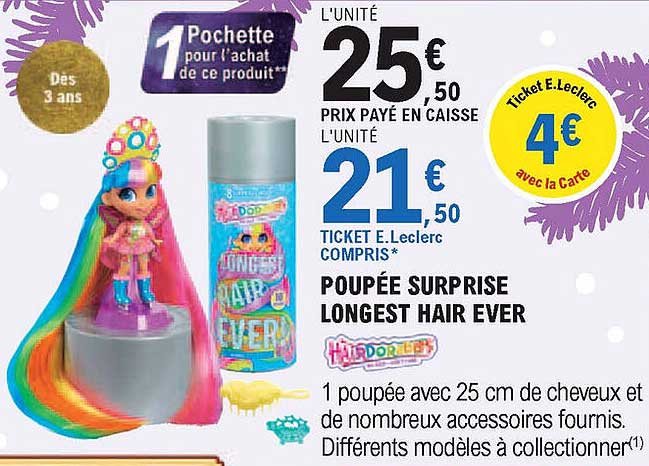 poupée surprise longest hair ever