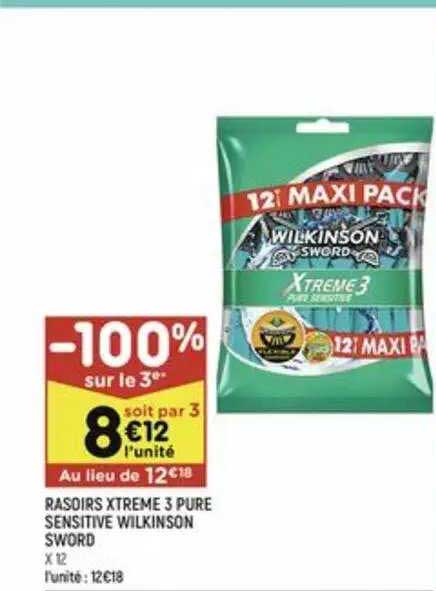 rasoirs xtreme 3 pure sensitive wilkinson sword