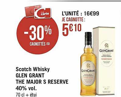 scotch whisky glen grant the major s reserve 40% vol.