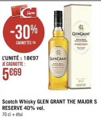 scotch whisky glen grant the major s reserve 40% vol.