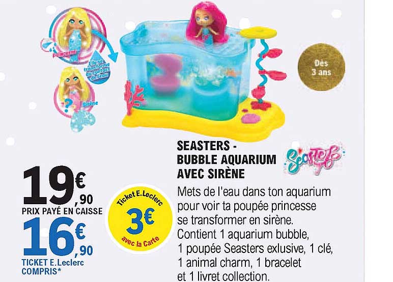 seasters - bubble aquarium avec sirène