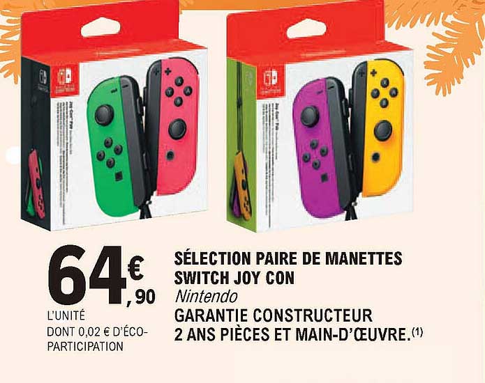 sélection paire de manettes switch joy con nintendo