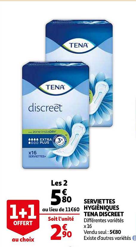 serviettes hygièniques tena discreet