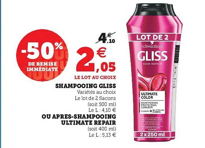 shampooing gliss ou après-shampooing ultimate repair