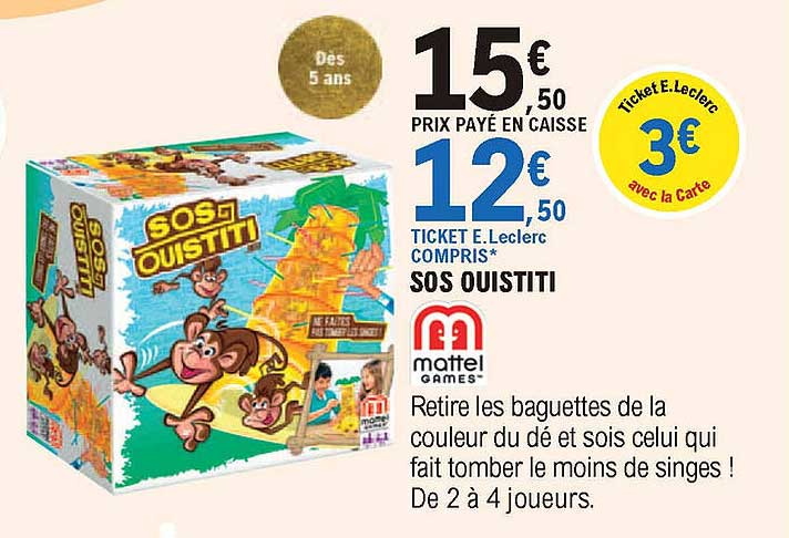 sos ouistiti mattel games