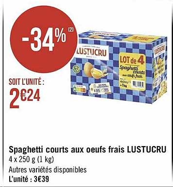 spaghetti courts aux oeufs frais lustucru spaghetti courts aux oeufs frais lustucru
