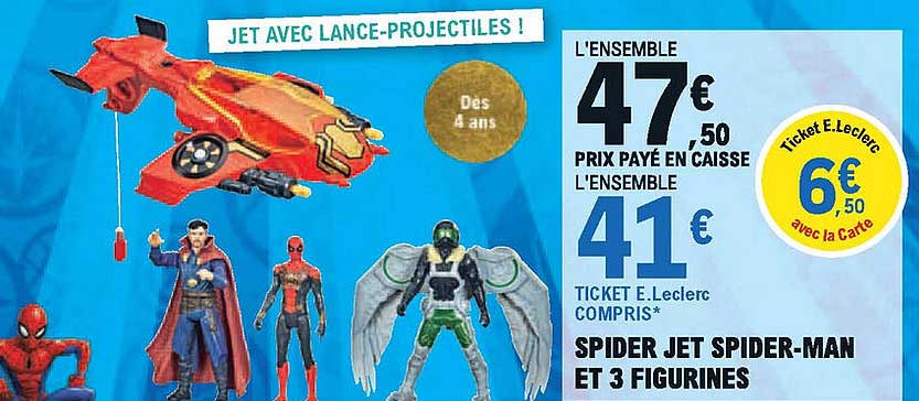 spider jet spider-man et 3 figurines