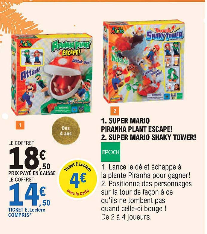 Super Mario Piranha Plant Escape!, Super Mario Shaky Tower! Epoch