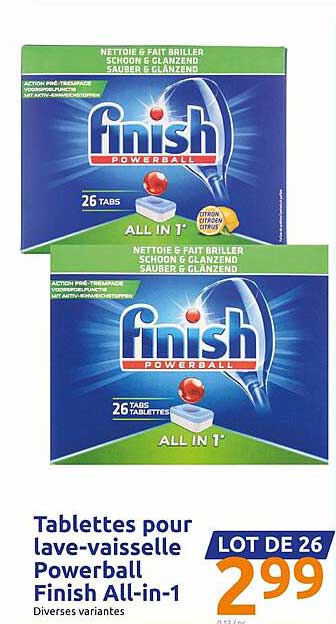 tablettes pour lave-vaisselle powerball finish all-in-1