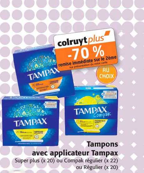 tampons avec applicateur tampax