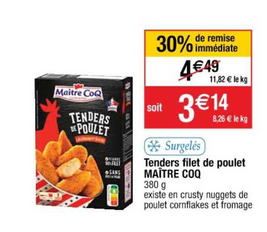 tenders filet de poulet maître coq