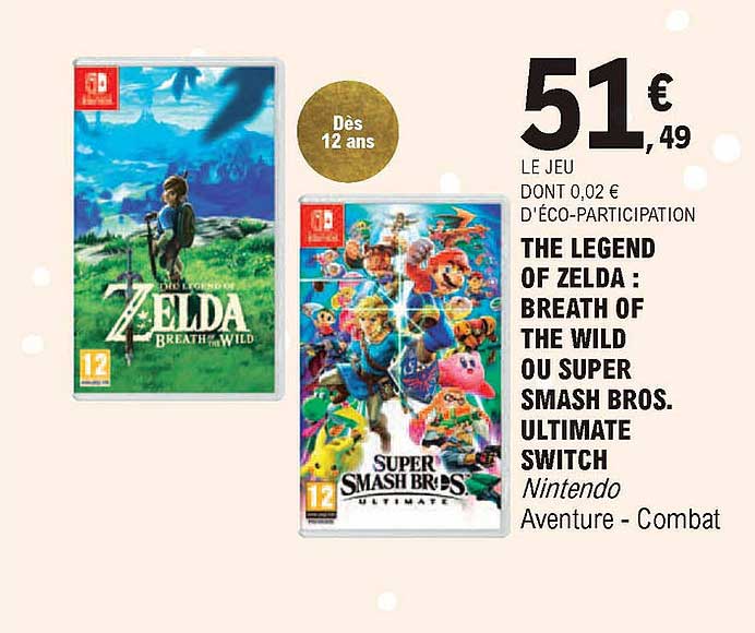 the legend of zelda : breath of the wild ou super smash bros. ultimate switch