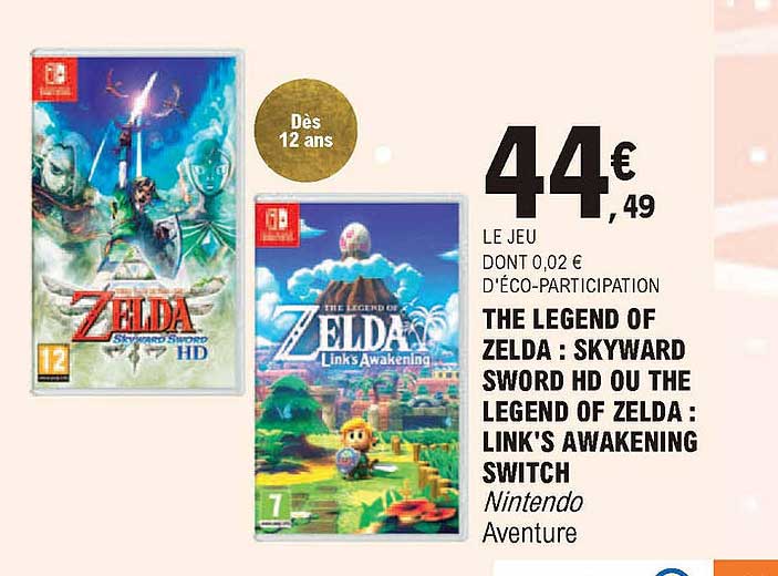 the legend of zelda : skyward sword hd ou the legend of zelda : link's awakening switch nintendo aventure