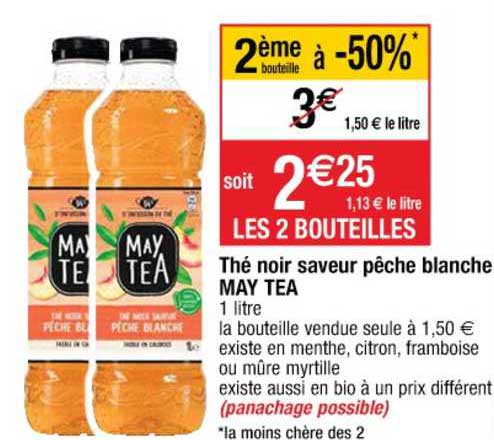 thé noir saveur pêche blanche may tea