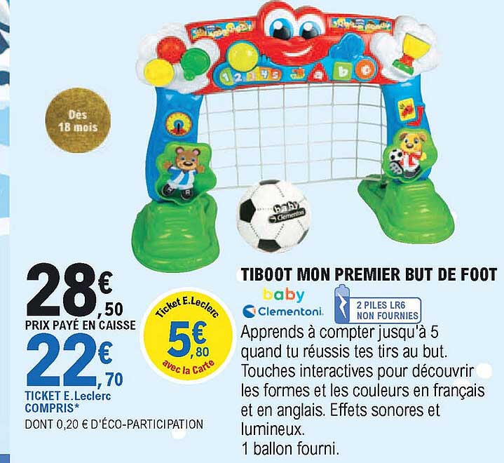 tiboot mon premier but de foot baby clementoni