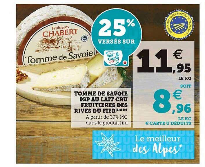 tomme de savoie igp au lait cru fruitières des rives du fier